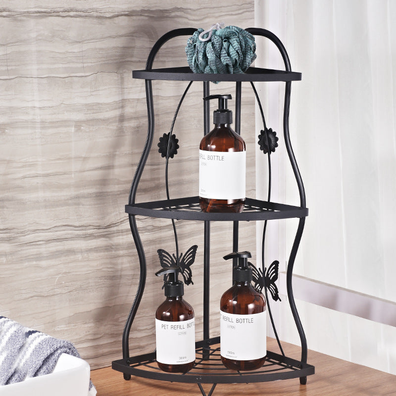 001-ZJ-SJ01 3 Layers Bathroom Organizer Punching Free Kitchen Storage Shelf with Butterfly Decor 001-ZJ-SJ01 3 Layers Bathroom Organizer Punching Free Kitchen Storage Shelf with Butterfly Decor